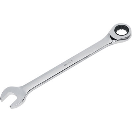 TITAN Combination Ratcheting Wrench, 15mm Ratcheting Box End and Standard Open End 12515